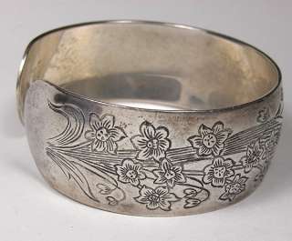 Kirk & Sons   Narcissus Flowers Sterling Silver Cuff Bracelet   15 