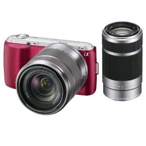   Lens Digital Camera in Pink with Sony SEL1855 18 55mm Zoom + Sony