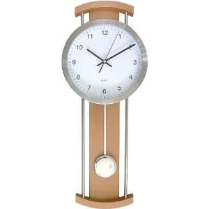 Timekeeper Lacquered Oak, Glass & Chrome Wall Clock 