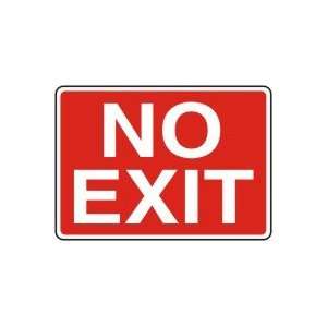  NO EXIT (WHITE ON RED) Sign   7 x 10 Plastic