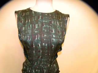 BARNEYS NEW YORK green sleeveless silk dress 38/2 4  