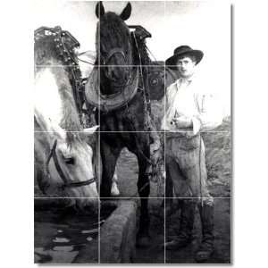   Bouveret Horses Backsplash Tile Mural 26  24x32 using (12) 8x8 tiles