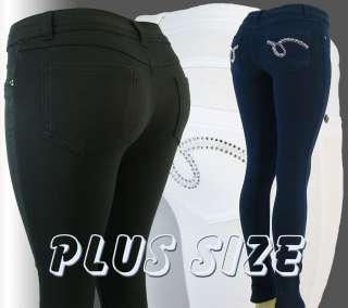 Womens Plus Size Moleton Jeans Stretch Basic Jeggings Skinny Pants L 