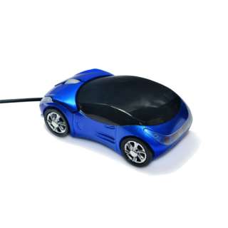 USB 3D Blue Car Shape Optical Mouse Mice For Laptop PC  