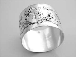   french sterling silver napkin ring art nouveau period with thistles