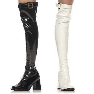 Thigh High GOGO Boots Black or White Sizes 6 12  
