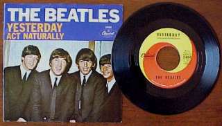 Beatles YESTERDAY 45 rpm vinyl Record with Original Sleeve  
