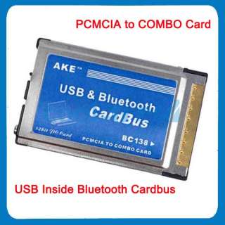 PCMCIA to COMBO Card USB Inside Bluetooth Cardbus Adapter for Laptop C 
