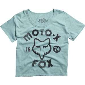 Fox Racing Moto X Crop Girls Short Sleeve Sports Wear Shirt   Sea Foam 