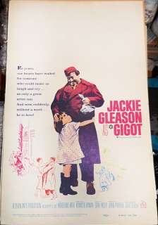 GIGOT! 62 JACKIE GLEASON CLASSIC RARE U.S. WINDOW CARD FILM POSTER 