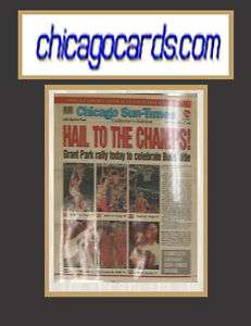 1996 Chicago Sun Times Bulls Newspaper Collectors  
