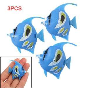   Aquarium Blue Wiggly Tail Plastic Swimming Fish 3 Pcs: Pet Supplies