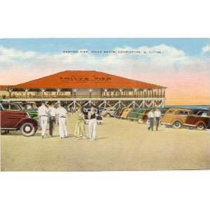 1940s Vintage Postcard Dancing Pier   Folly Beach   Charleston South 