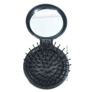   Pop Up Travel Brush with Mirror Available in Black or White Beauty