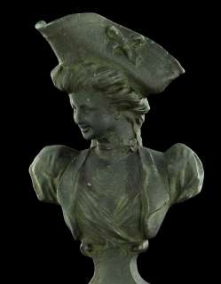 ANTIQUE BUST FRENCH REVOLUTION SPIRIT OF LIBERTY LADY STATUE SM MARBLE 