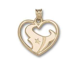 Houston Texans Horn Logo Heart Charm/Pendant: Sports 