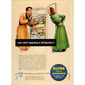  1950 Ad Refrigerator Alcoa Aluminum Cold Food Kitchen 