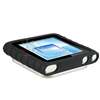 Black Skin Case+Leather Wrist Band for iPod Nano 6G 6th  