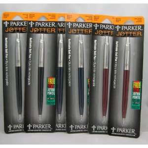  Parker Jotter Refillable Ballpoint Pens Blue Ink Medium 