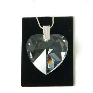    40mm Clear Heart, Crystallized Swarovski, 18 Chain Jewelry
