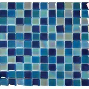 Montego Sela Irridiscent Blue Blend 1x1 Cystallized Glass Blend Mosaic 