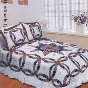  Floras Ring (Blue) Quilt   Twin Size