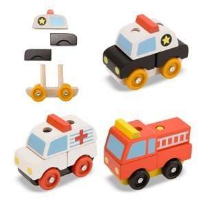    Melissa & Doug 3075 Stacking Emergency Vehicle: Toys & Games