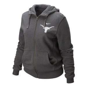 Texas Longhorns Womens Nike Charcoal Bling Full Zip Hooded Sweatshirt