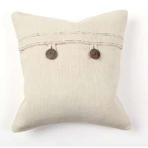  Double Button Bleach Throw Pillow   Set of 2