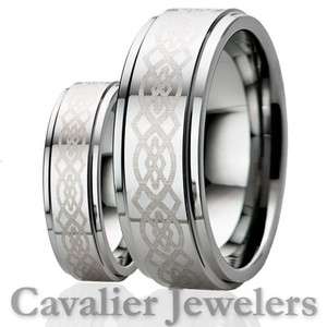 TUNGSTEN WEDDING BAND SET CELTIC HIS & HER JEWELRY  