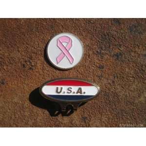  BREAST CANCER HAT CLIP / BALL MARKER 1 COIN   NEW: Sports & Outdoors