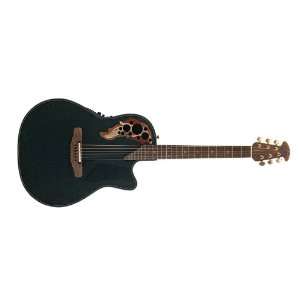   2081GT Acoustic Electric Guitar with Case   Black: Musical Instruments