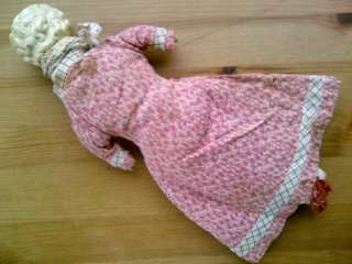 Adorable Antique Color Bisque Head Doll with Cloth Dress & Body  