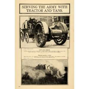  1917 Print WWI Army Horse Track Laying Tank Artilery 