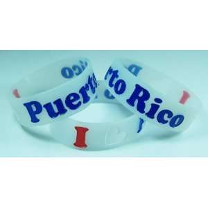     Silicone Wristband / Bracelet   Puerto Rican Flag 