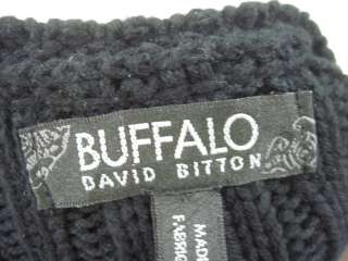 BUFFALO DAVID BITTON Black Cable Knit Sweater XS  