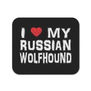  I Love My Russian Wolfhound Mousepad Mouse Pad: Computers 