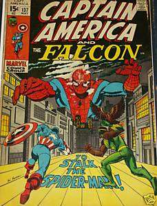 CAPTAIN AMERICA #137 FALCON SPIDER MAN {F} COMICS 1971  