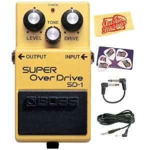  Boss SD 1 Super Overdrive Pedal Bundle with 10 Foot 