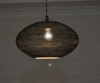 16 Wide Moroccan Black Oxidized Brass Hanging Lamp #1  