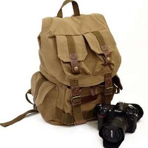 : ECOMGEAR(TM)Dry Yellow Canvas DSLR Camera Backpack Waterproof Rain 