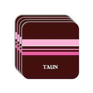 Personal Name Gift   TAUN Set of 4 Mini Mousepad Coasters (pink 