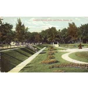   Vintage Postcard   Sunken Garden   Glen Oak Park   Peoria Illinois