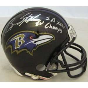 Brandon Stokley Autographed/Hand Signed Balitmore Ravens Mini Helmet