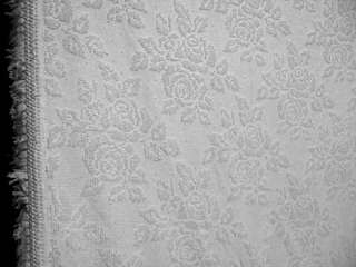 VTG CHIC BLOOMING CABBAGE SHABBY ROSE BEDSPREAD HOBNAIL COTTON FULL 