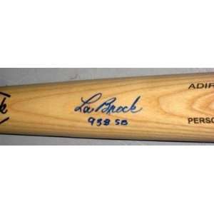  Lou Brock Autographed Bat   Adirondack ~psa Coa~w 938 Sb 