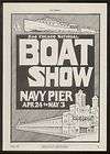 1931 chicago boat show navy pier illustrated print ad expedited