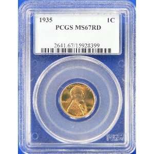  1935 MS67RD Lincoln Wheat Cent Graded by PCGS Everything 