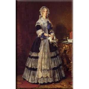 Queen Marie Amelie 19x30 Streched Canvas Art by Winterhalter, Franz 
