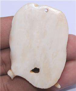 Elephant Face Bovine Bone Focal Bead Pendant T4033  